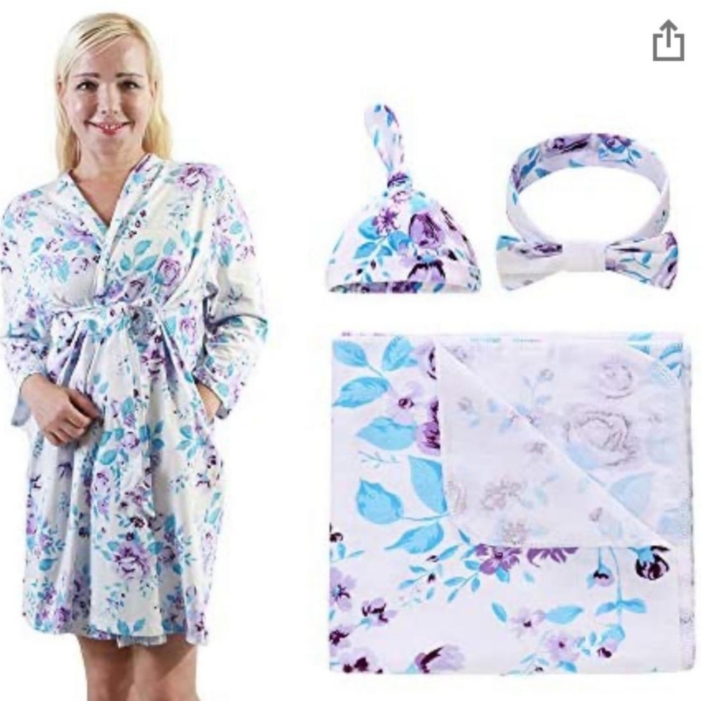 Maternity Robe With Matching Swaddle